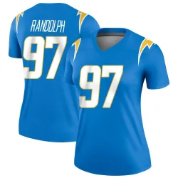 Women's Garmon Randolph Los Angeles Chargers No.97 Legend Powder Jersey - Blue