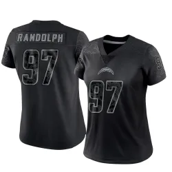 Women's Garmon Randolph Los Angeles Chargers No.97 Limited Reflective Jersey - Black