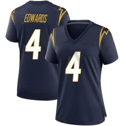 Women's Gus Edwards Los Angeles Chargers No.4 Game Team Color Jersey - Navy
