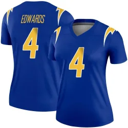 Women's Gus Edwards Los Angeles Chargers No.4 Legend 2nd Alternate Jersey - Royal