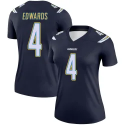 Women's Gus Edwards Los Angeles Chargers No.4 Legend Jersey - Navy