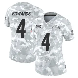 Women's Gus Edwards Los Angeles Chargers No.4 Limited 2024 Salute to Service Jersey - Arctic Camo