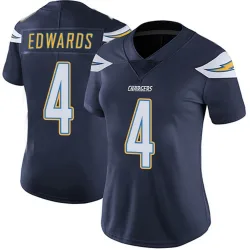 Women's Gus Edwards Los Angeles Chargers No.4 Limited Team Color Vapor Untouchable Jersey - Navy