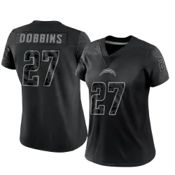 Women's J.K. Dobbins Los Angeles Chargers No.27 Limited Reflective Jersey - Black