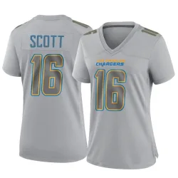 Women's JK Scott Los Angeles Chargers No.16 Game Atmosphere Fashion Jersey - Gray