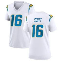 Women's JK Scott Los Angeles Chargers No.16 Game Jersey - White