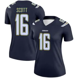 Women's JK Scott Los Angeles Chargers No.16 Legend Jersey - Navy
