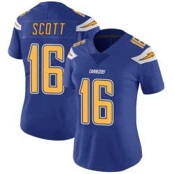 Women's JK Scott Los Angeles Chargers No.16 Limited Color Rush Vapor Untouchable Jersey - Royal