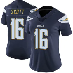 Women's JK Scott Los Angeles Chargers No.16 Limited Team Color Vapor Untouchable Jersey - Navy