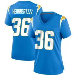 Women's Ja'Sir Taylor Los Angeles Chargers No.36 Game Powder Alternate Jersey - Blue