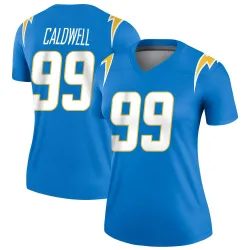 Women's Jamaree Caldwell Los Angeles Chargers No.99 Legend Powder Jersey - Blue