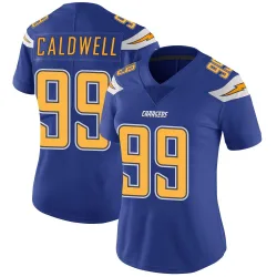 Women's Jamaree Caldwell Los Angeles Chargers No.99 Limited Color Rush Vapor Untouchable Jersey - Royal