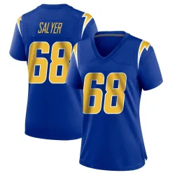 Women's Jamaree Salyer Los Angeles Chargers No.68 Game 2nd Alternate Jersey - Royal