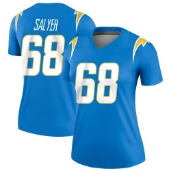Women's Jamaree Salyer Los Angeles Chargers No.68 Legend Powder Jersey - Blue