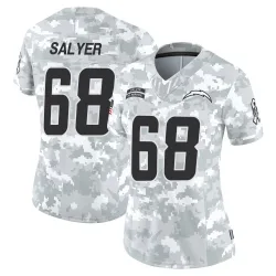 Women's Jamaree Salyer Los Angeles Chargers No.68 Limited 2024 Salute to Service Jersey - Arctic Camo
