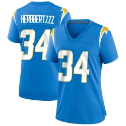 Women's Jaret Patterson Los Angeles Chargers No.34 Game Powder Alternate Jersey - Blue
