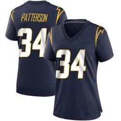 Women's Jaret Patterson Los Angeles Chargers No.34 Game Team Color Jersey - Navy