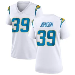 Women's Jaylen Johnson Los Angeles Chargers No.39 Game Jersey - White