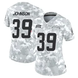 Women's Jaylen Johnson Los Angeles Chargers No.39 Limited 2024 Salute to Service Jersey - Arctic Camo