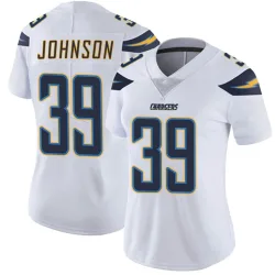 Women's Jaylen Johnson Los Angeles Chargers No.39 Limited Vapor Untouchable Jersey - White