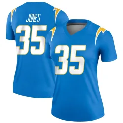 Women's Jaylen Jones Los Angeles Chargers No.35 Legend Powder Jersey - Blue