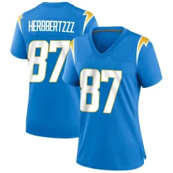 Women's Jeff Cumberland Los Angeles Chargers No.87 Game Powder Alternate Jersey - Blue