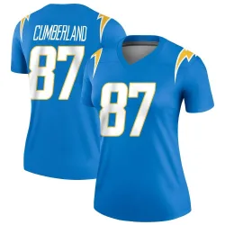 Women's Jeff Cumberland Los Angeles Chargers No.87 Legend Powder Jersey - Blue
