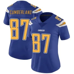 Women's Jeff Cumberland Los Angeles Chargers No.87 Limited Color Rush Vapor Untouchable Jersey - Royal