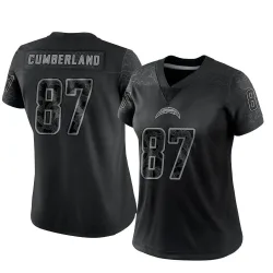 Women's Jeff Cumberland Los Angeles Chargers No.87 Limited Reflective Jersey - Black