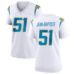 Women's Jeremiah Jean-Baptiste Los Angeles Chargers No.51 Game Jersey - White