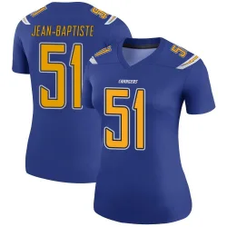 Women's Jeremiah Jean-Baptiste Los Angeles Chargers No.51 Legend Color Rush Jersey - Royal