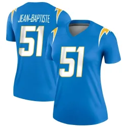 Women's Jeremiah Jean-Baptiste Los Angeles Chargers No.51 Legend Powder Jersey - Blue