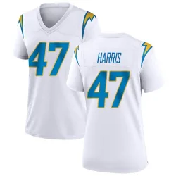Women's Josh Harris Los Angeles Chargers No.47 Game Jersey - White