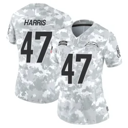 Women's Josh Harris Los Angeles Chargers No.47 Limited 2024 Salute to Service Jersey - Arctic Camo