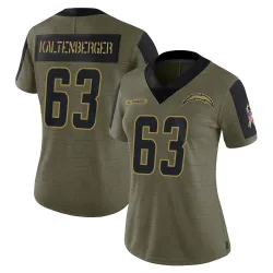 Women's Josh Kaltenberger Los Angeles Chargers No.63 Limited 2021 Salute To Service Jersey - Olive