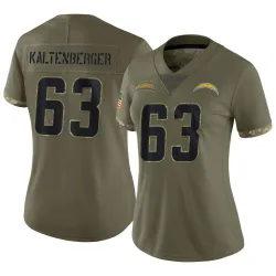 Women's Josh Kaltenberger Los Angeles Chargers No.63 Limited 2022 Salute To Service Jersey - Olive