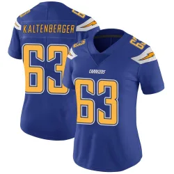 Women's Josh Kaltenberger Los Angeles Chargers No.63 Limited Color Rush Vapor Untouchable Jersey - Royal