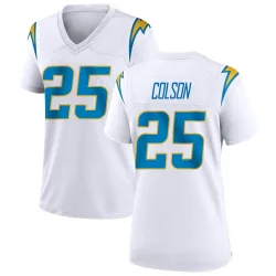 Women's Junior Colson Los Angeles Chargers No.25 Game Jersey - White