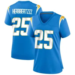 Women's Junior Colson Los Angeles Chargers No.25 Game Powder Alternate Jersey - Blue