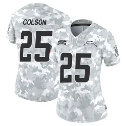Women's Junior Colson Los Angeles Chargers No.25 Limited 2024 Salute to Service Jersey - Arctic Camo