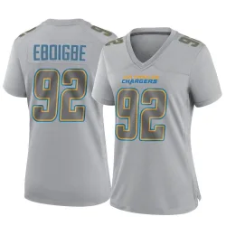 Women's Justin Eboigbe Los Angeles Chargers No.92 Game Atmosphere Fashion Jersey - Gray