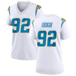 Women's Justin Eboigbe Los Angeles Chargers No.92 Game Jersey - White