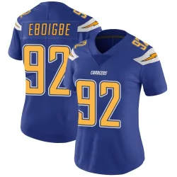 Women's Justin Eboigbe Los Angeles Chargers No.92 Limited Color Rush Vapor Untouchable Jersey - Royal