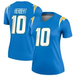 Women's Justin Herbert Los Angeles Chargers No.10 Legend Powder Jersey - Blue
