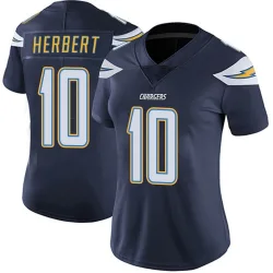 Women's Justin Herbert Los Angeles Chargers No.10 Limited Team Color Vapor Untouchable Jersey - Navy