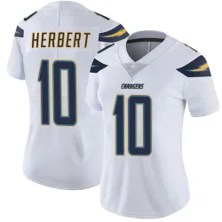 Women's Justin Herbert Los Angeles Chargers No.10 Limited Vapor Untouchable Jersey - White