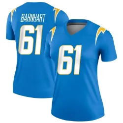Women's Karsen Barnhart Los Angeles Chargers No.61 Legend Powder Jersey - Blue