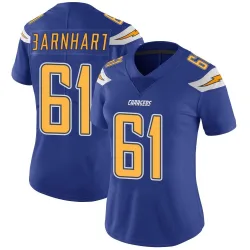 Women's Karsen Barnhart Los Angeles Chargers No.61 Limited Color Rush Vapor Untouchable Jersey - Royal