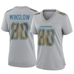 Women's Kellen Winslow Los Angeles Chargers No.80 Game Atmosphere Fashion Jersey - Gray