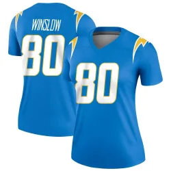 Women's Kellen Winslow Los Angeles Chargers No.80 Legend Powder Jersey - Blue